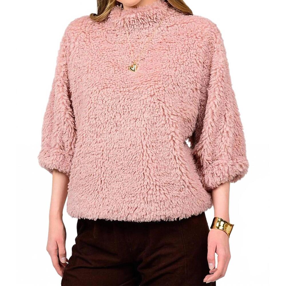 NEW IVY JANE shaggy fur popover top in lilac